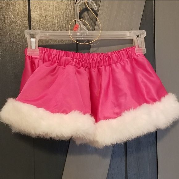Fake Fur Skirt in Silver Pink